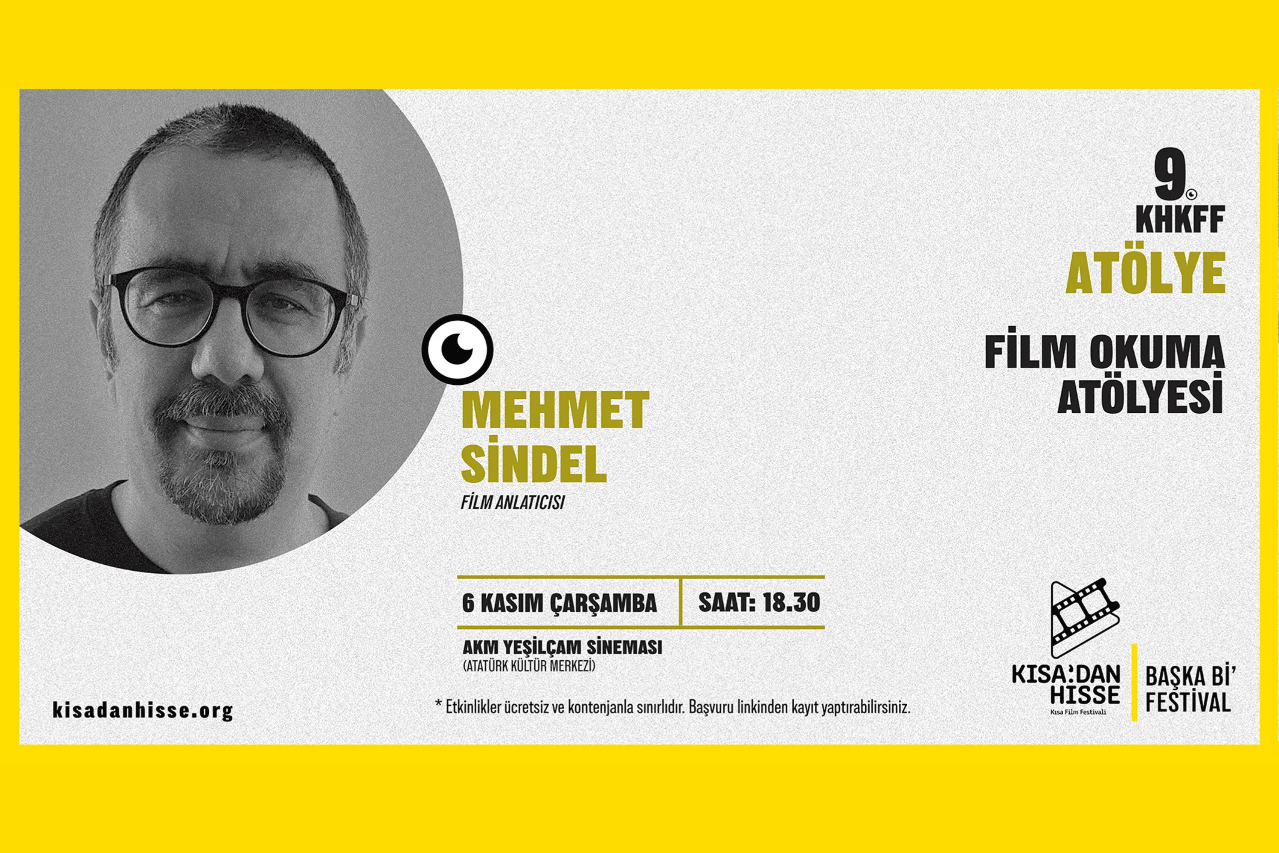 Atölye / Mehmet Sindel ile Film Okuma Atölyesi haber görseli