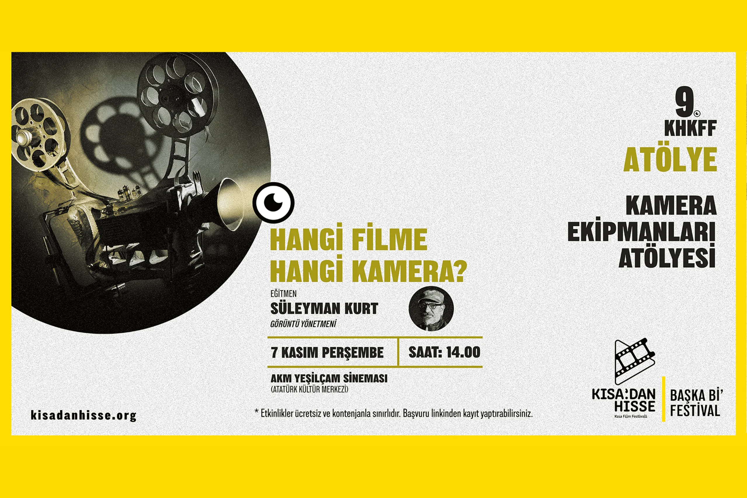 Atölye / Hangi Filme Hangi Kamera / Kamera Ekipmanları Atölyesi haber görseli