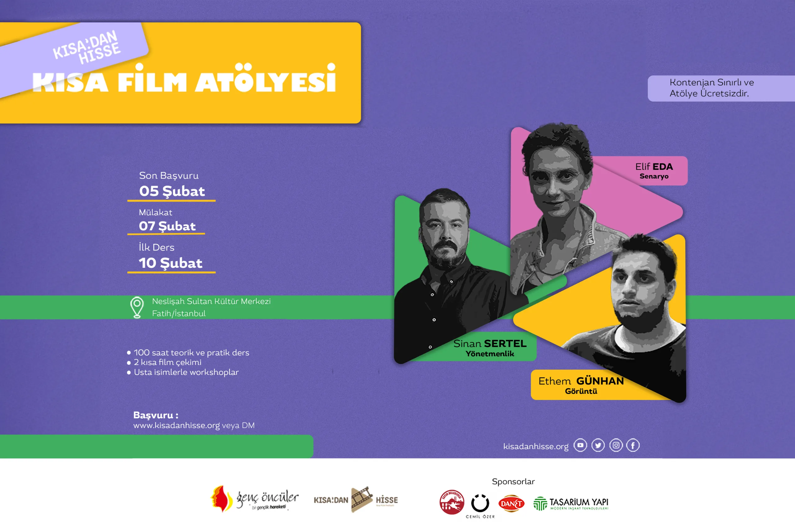 Kısa’dan Hisse Kısa Film Festivali 2023-2024 Atölye Çalışmaları Başlıyor!